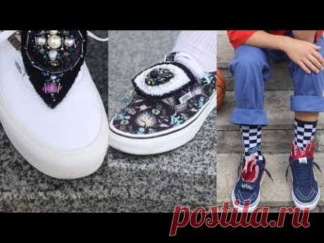 Кастом на кеды VANS вышивка гламурный стиль #вышивка #vans #кастом