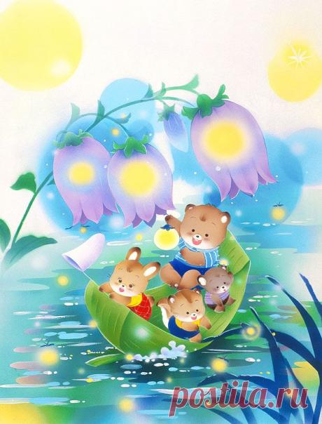 Возьмите иллюстрации животных Sasabune, животные, которые смотрят на светлячка