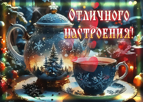 Творческая и чарующая зимняя открытка Отличного настроения