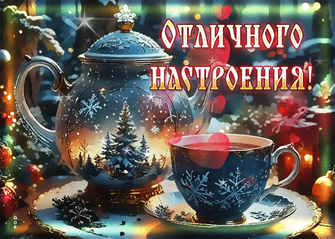 Творческая и чарующая зимняя открытка Отличного настроения
