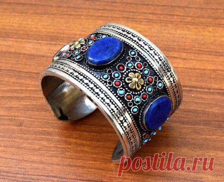 Afghan Kuchi Bracelet,Tribal Bracelet,Taureg Cuff,Hippie Bracelet,Kuchi Jewelry,Gypsy Ethnic Bracelet,Lapis Bracelet,Bohemian,Boho Bracelet | Flickr - Photo Sharing!