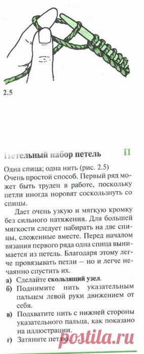 Школа вязания спицами. БОЛЬШЕ 30-ТИ СПОСОБОВ НАБОРА ПЕТЕЛЬ...