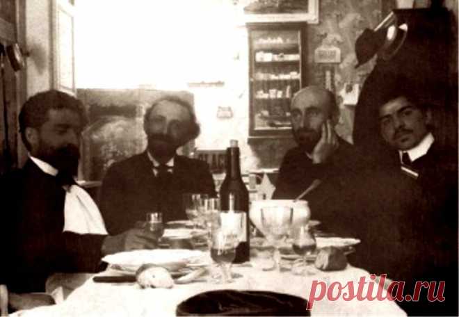 Հանճարաբույլ։)
 Ձախից` Հովհաննես Թումանյան, Արշակ Չոպանյան, Կոմիտաս, Ռուբեն Սևակ
