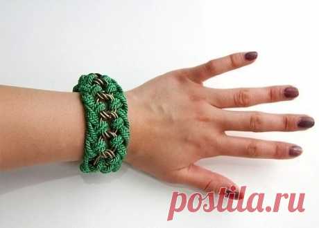 Браслет из цепочки и шнура — Сделай сам, идеи для творчества - DIY Ideas