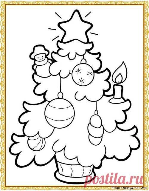 Трафареты для творчества - елочки