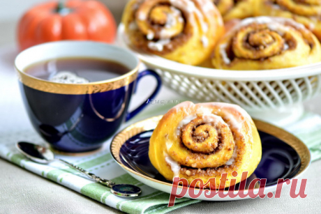 Тыквенные булочки с орехами и корицей