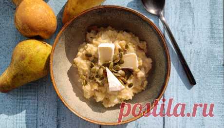 Пшённая каша с грушей, кокосом и камамбером – начинаем утро вкусно | #homeaesthetics | Дзен