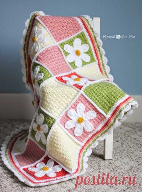 Вязание Daisy Афганский - Повтор Crafter Me