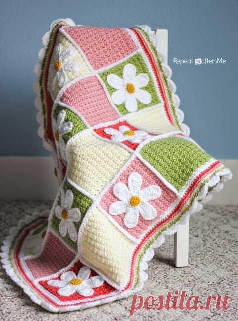 Вязание Daisy Афганский - Повтор Crafter Me