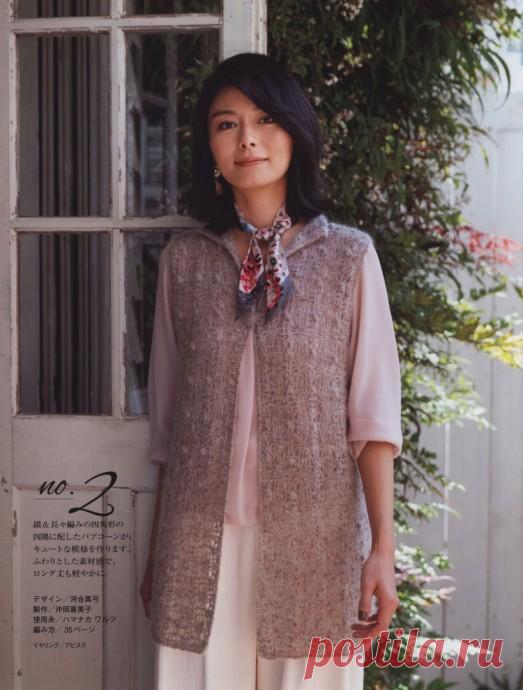 Удлиненный жилет крючком