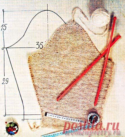 Втачной рукав спицами. Расчет петель для расширения рукава и для оката