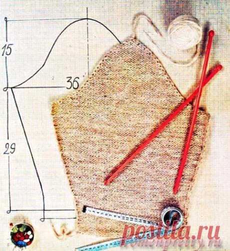 Втачной рукав спицами. Расчет петель для расширения рукава и для оката