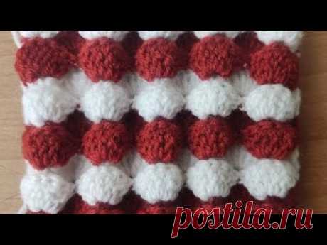 Узор Букле спицами Объемный узор крючком . Подходит для вязания пледов, наволочек для декоративных подушек, сумок.