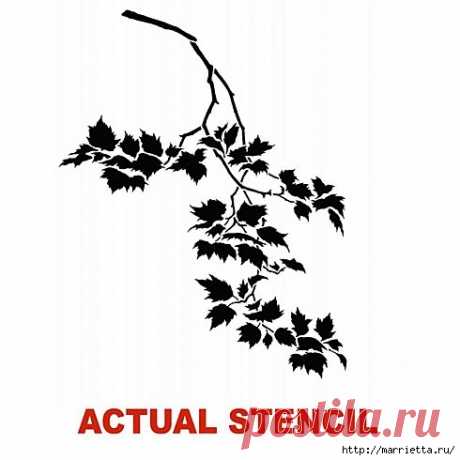 Растительный орнамент на стене. Роспись