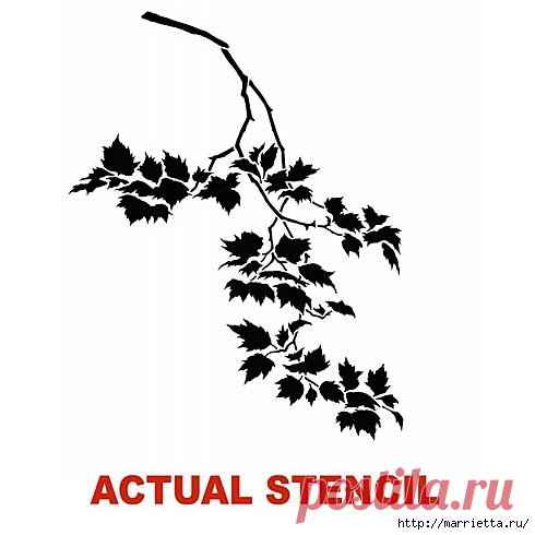 Растительный орнамент на стене. Роспись