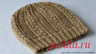 Как связать шапку спицами//Схема узора
