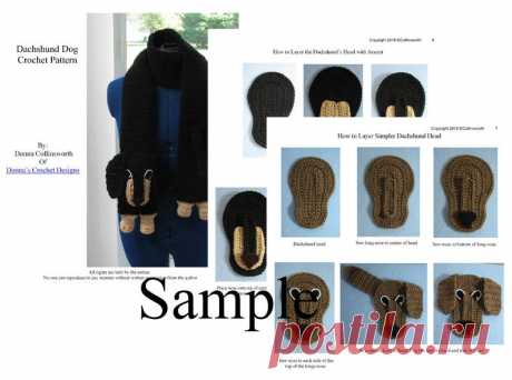 Dachshund Scarf Crochet Pattern With Tutorials Instant | Etsy $5.00