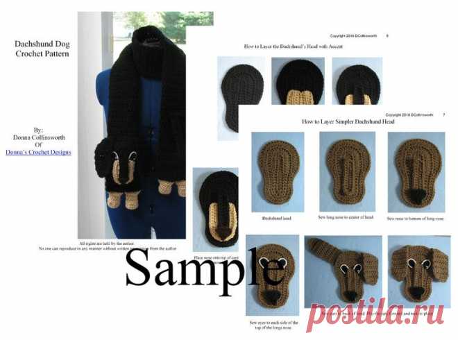 Dachshund Scarf Crochet Pattern With Tutorials Instant | Etsy $5.00
