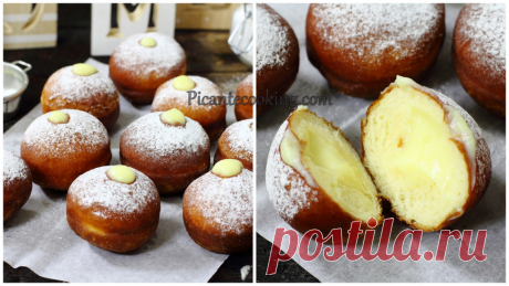 Італійські пампухи з кремом (Bomboloni) | Picantecooking