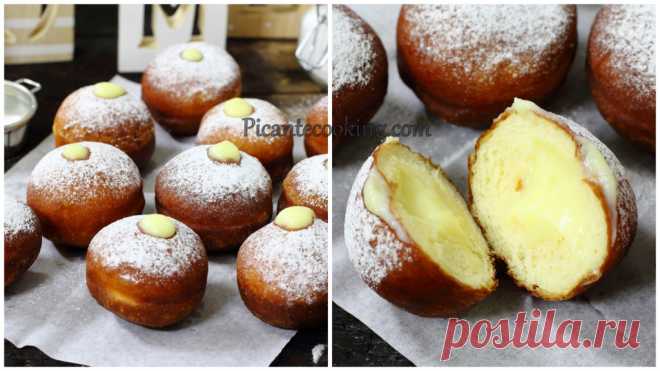 Італійські пампухи з кремом (Bomboloni) | Picantecooking