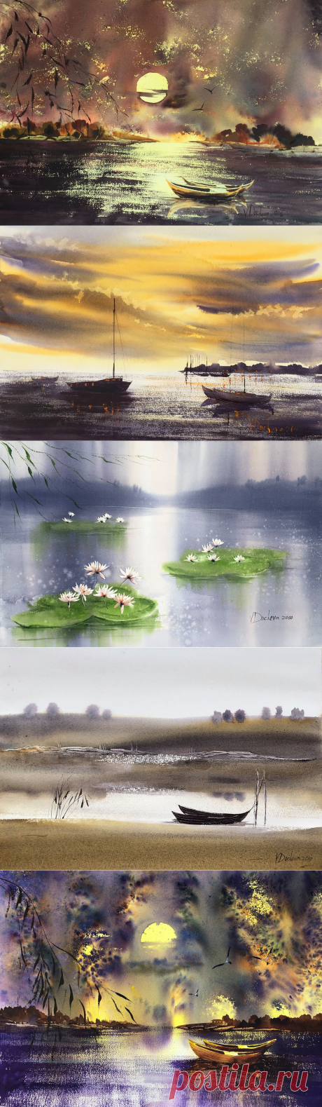 Пейзажи в акварели. Veneta Docheva .