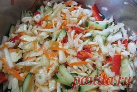 БЫСТРАЯ МАРИНОВАННАЯ КАПУСТА С ОГУРЦАМИ!!!

Восхитительная и простая в приготовлении маринованная капустка с малосольными маринованными огурчиками.
Ингредиенты:
500 белокочанной капусты,
500 г свежих огурцов,
острый красный перец в стручках по вкусу,
несколько зубчиков чеснока.

Для маринада:
1 литр воды,
5 горошин перца,
1 ст. ложки соли,
2 ст. ложки сахара.
3 ст. ложки растительного масла (оливковое или подсолнечное),
3 ст. ложки яблочного уксуса,
паприка и сухой укроп по вкусу.
