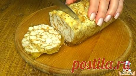 Лучше любой колбасы! "Мраморный" рулет из куриного мяса