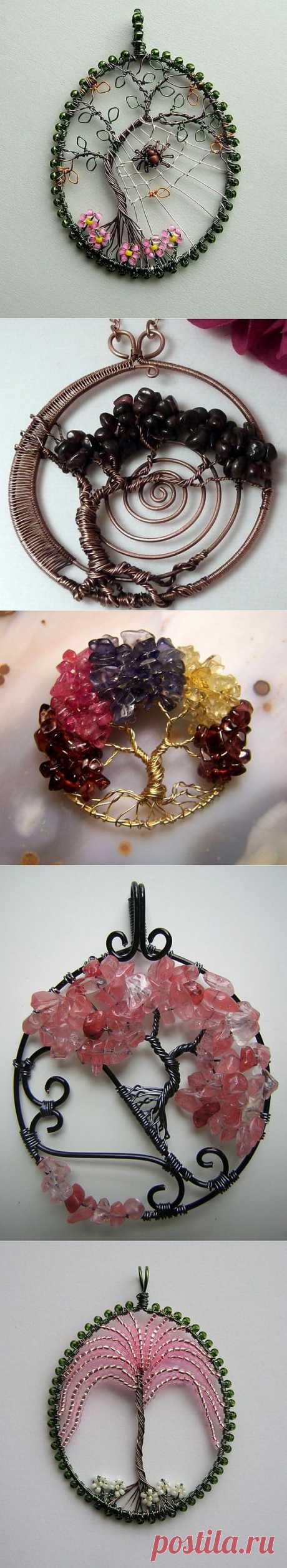 ПРИМЕРЫ НЕВЕРОЯТНО КРАСИВЫХ КУЛОНОВ &quot;ДЕРЕВО ЖИЗНИ&quot;..