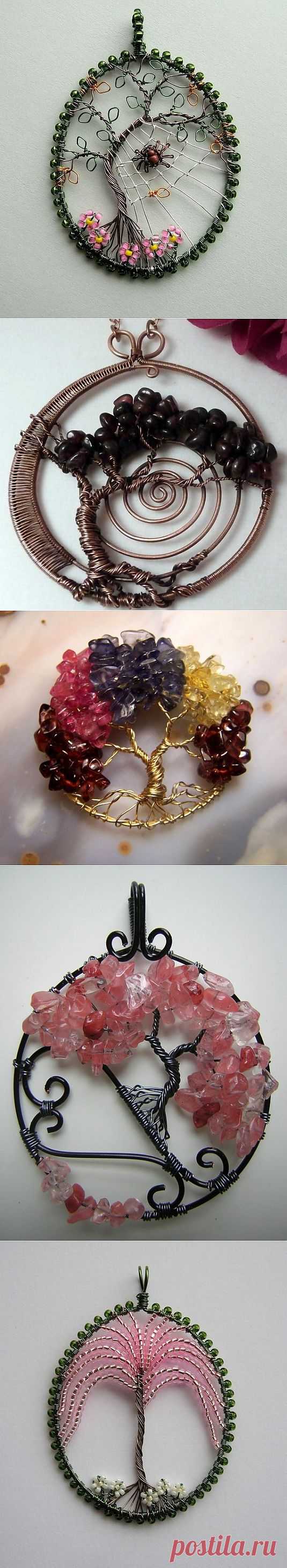 ПРИМЕРЫ НЕВЕРОЯТНО КРАСИВЫХ КУЛОНОВ "ДЕРЕВО ЖИЗНИ"..