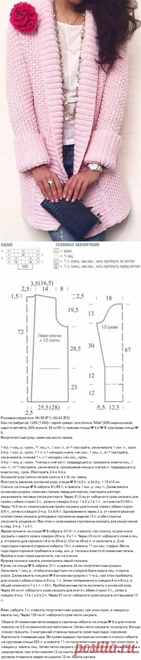 Вязание кардигана крупной вязкой спицами | Тысяча и одна идея
