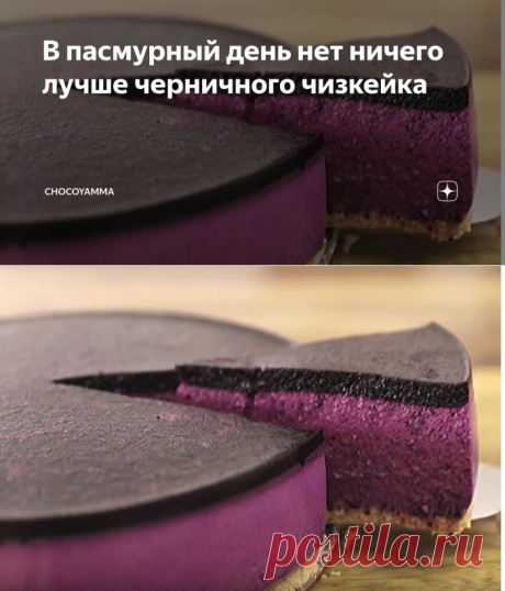 В пасмурный день нет ничего лучше черничного чизкейка | ChocoYamma | Яндекс Дзен