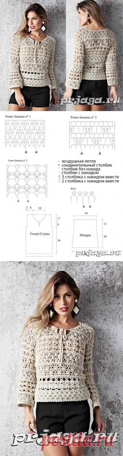 Кофта крючком цвета off-white
Вязание крючком для женщин