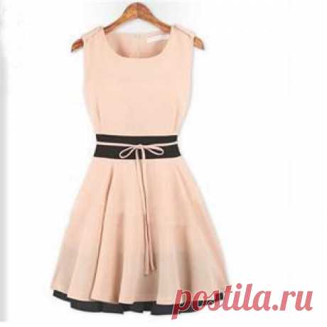 dresses design for kids Picture - More Detailed Picture about 2014 Hot New Sweet Elegant Women Dress/Sleeveless O Neck Chiffon Patchwork Tunic Mini Dress Women/Summer Women Clothes Navy&amp;Pink Picture in Dresses from CLOTHES FOR WOMEN | Aliexpress.com | Alibaba Group
