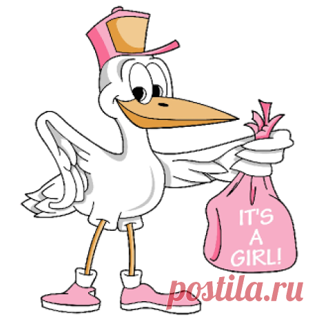 Stork Carrying Baby Girl - Cute Baby And Animal Pictures