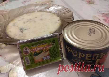 Сырный суп с консервированной форелью Автор рецепта Ольга Осина - Cookpad
