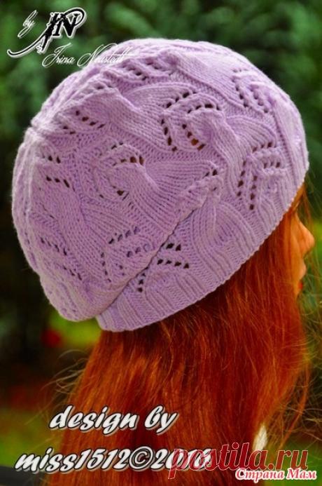 . &quot;Лаванда&quot; (Lavendel) - шапочка бини спицами в подарок. Мой дизайн + схема и описание - В.Г.У. - Вязаные Головные Уборы - Страна Мам