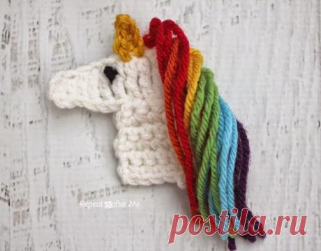 Repeat Crafter Me: U is for Unicorn: Crochet Unicorn Applique