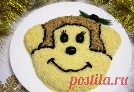 НОВОГОДНИЙ САЛАТ "ОБЕЗЬЯНКА".//vk.com/cookpublic?w=wall-96658902_9808