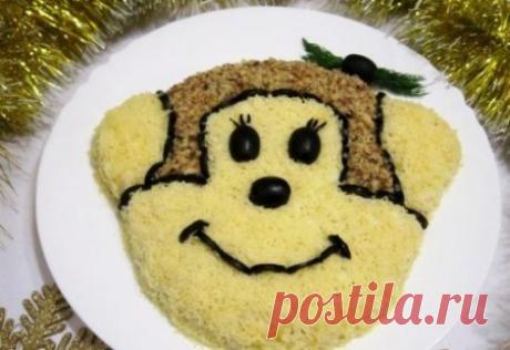 НОВОГОДНИЙ САЛАТ &quot;ОБЕЗЬЯНКА&quot;.//vk.com/cookpublic?w=wall-96658902_9808