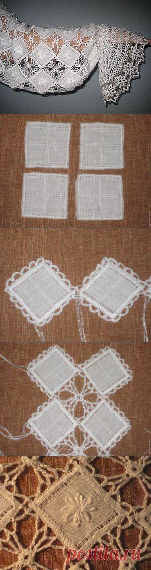 Лоскутно-вязаные рукава для фольклорной рубахи - Ярмарка Мастеров - ручная работа, handmade