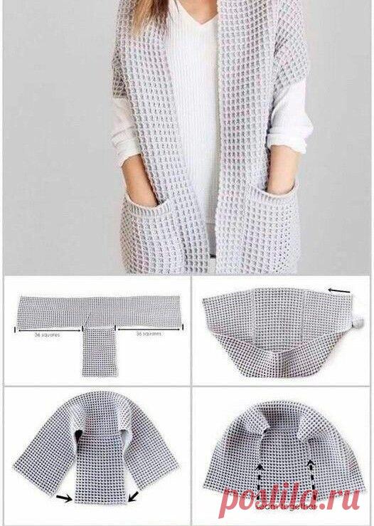 Простой кардиган. Можно как связать, так и сшить из ткани