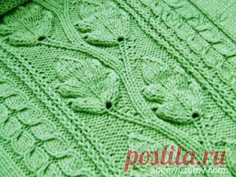 Вязание Листочка Спицами - узоры - 2017 / Knitting spokes leaf / Stricken Speichen Blatt