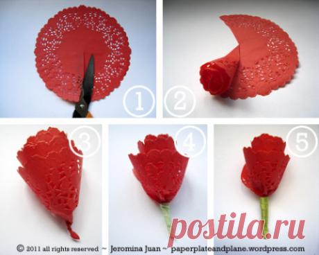 no-fuss paper roses | paper, plate, and plane