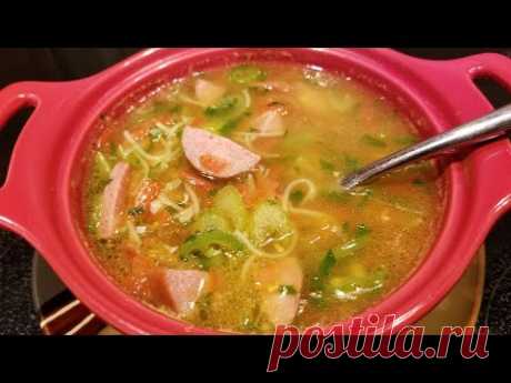 5 минутный суп в микроволновке. Рецепт Димы Кулинахера. 5-minute soup in microwave.