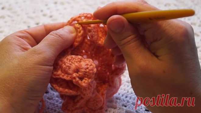 Шапка крючком  узором “Крокодиловая кожа“ -Cap Crochet (Шапка #64)