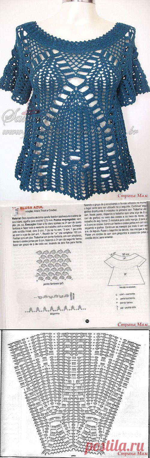 АЖУРНАЯ БЛУЗА КРЮЧОМ: Дневник группы "ВЯЗАНАЯ МОДА+ ДЛЯ НЕМОДЕЛЬНЫХ ДАМ" - Страна Мам