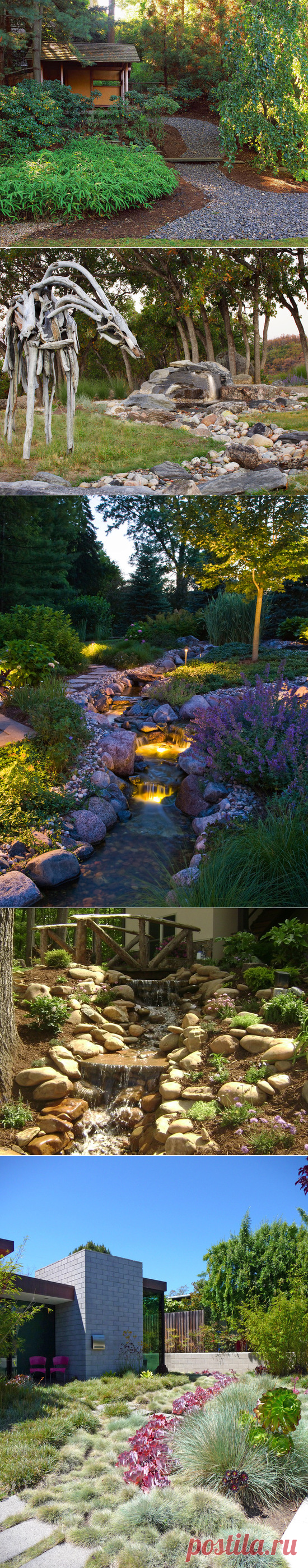 Идея дизайна Dry Creek Beds Landscaping Дизайн интерьера, фото, декор и идеи для дома