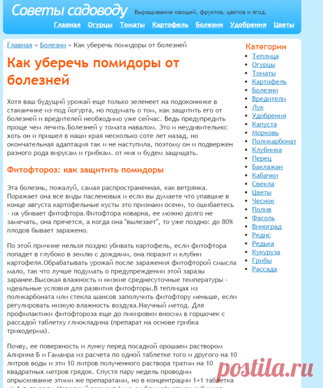 Как уберечь помидоры от болезней