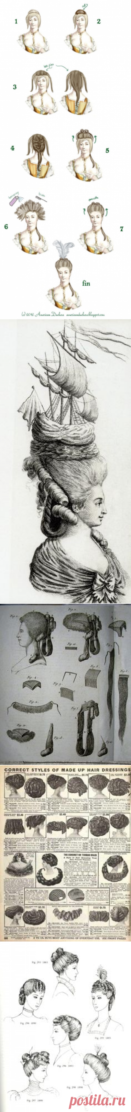 Pouf similar in ca 1600 styles... American Duchess: V54: How To Create A Simple 18th Century Pouf | ca.1600 Hair, accessories | Шитье винтажной оде…