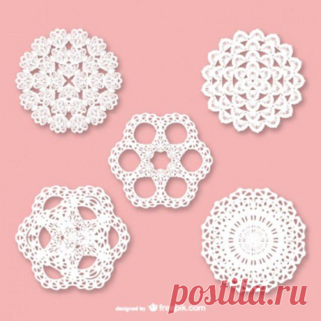 Кружевные салфетки в векторе. | Векторные рисунки | Кисти для фотошопа, векторные изображения, картинки, рисунки в векторе, текстуры, PSD, EPS, AI